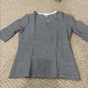Casual Corner Striped 3/4 sleeve blouse